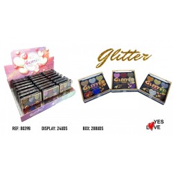 SOMBRAS DE OJOS CORAZON GLITTER PURPURINA REF: 8039B (YES LOVE)