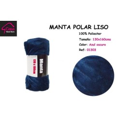 MANTA POLAR LISA AZUL...