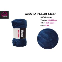 MANTA POLAR LISA AZUL...