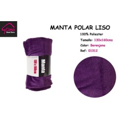 MANTA POLAR LISA BERENJENA...