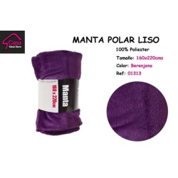 MANTA POLAR LISA BERENJENA 160X220 CM (CASA YDEAL STORE)