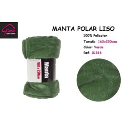 MANTA POLAR LISA VERDE...