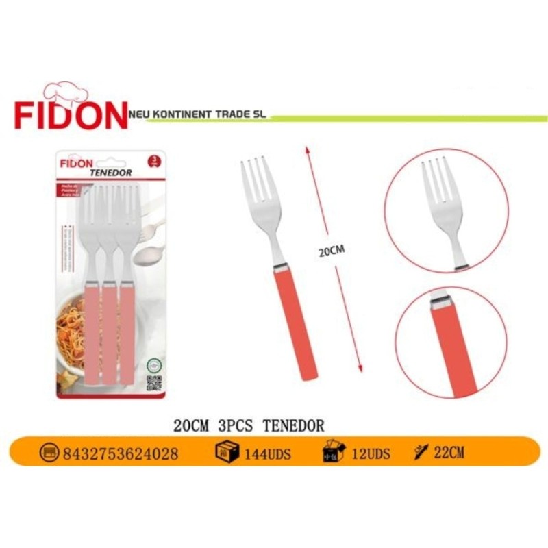 TENEDOR 3 PIEZAS 20 CM (FIDON)