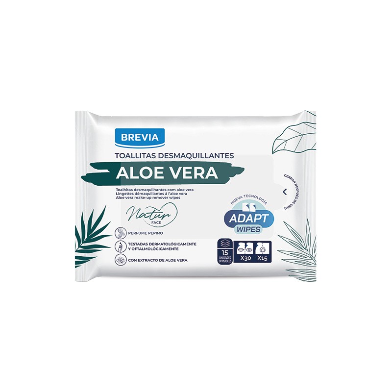 TOALLITAS DESMAQUILLANTES ALOE VERA 15 UN. (BREVIA)