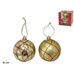 BOLAS DE NAVIDAD RED ORO 2X6CM