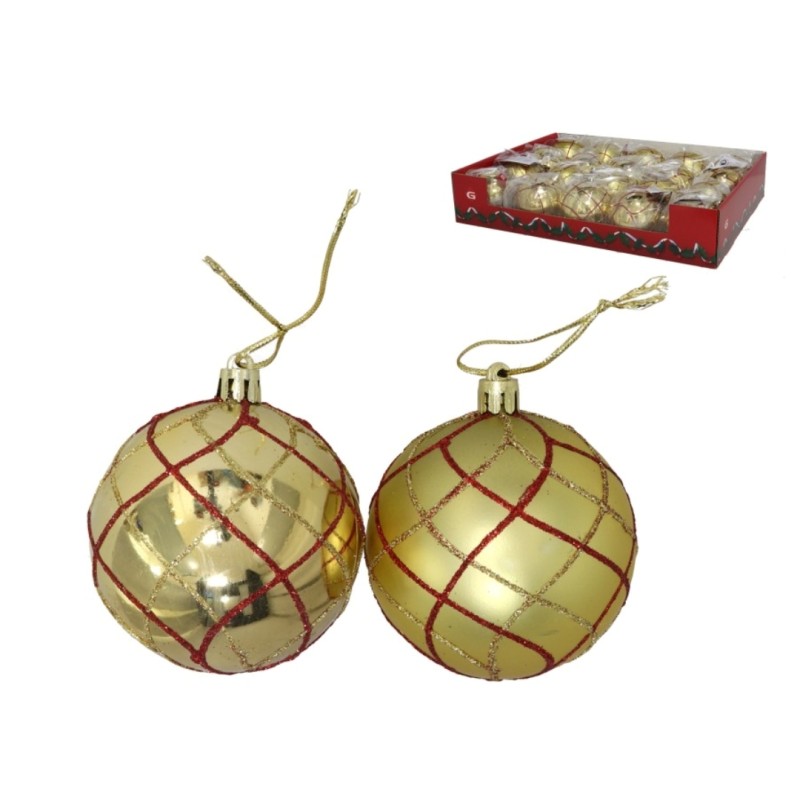 BOLAS DE NAVIDAD RED ORO 2X7CM