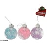 BOLAS DE NAVIDAD LED CON ESPUMILLON 3X8CM