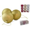 BOLAS DE NAVIDAD GROOVED GLITTER ORO 3X8CM