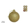 SET BOLAS DE NAVIDAD STRIPED GLITTER ORO 6X6CM