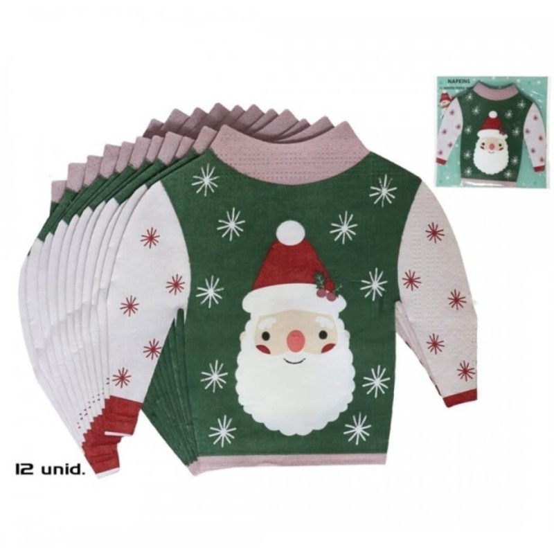 PACK 12 SERVILLETAS 3 CAPAS SANTA 33CM (NAPKINS)