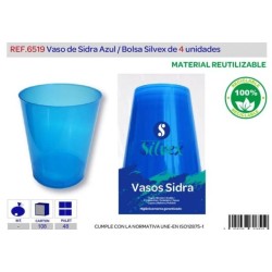 VASO DE SIDRA AZUL 600 ML 4...