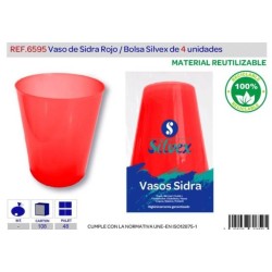 VASO DE SIDRA ROJO 600 ML 4...