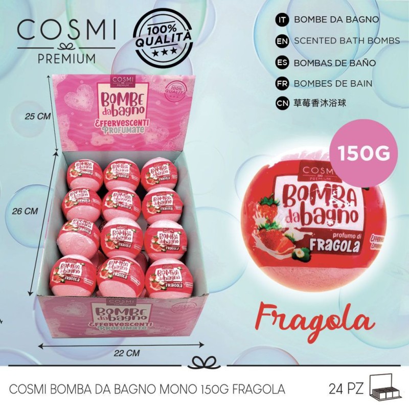 BOMBA DE BAÑO FRESA 150 GR (COSMI)